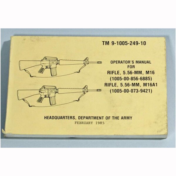 Handbuch M 16 US Dienstvorschrift